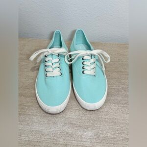 NWOT American Eagle By Payless Shoes Teal Aqua White Canvas Sneakers Women 6.5